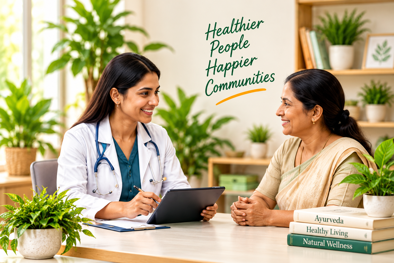 Wellness consultant speaking with a client